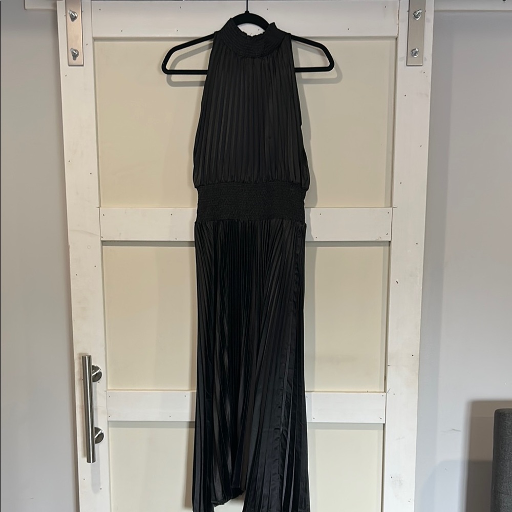 Elegant Black Halter Dress